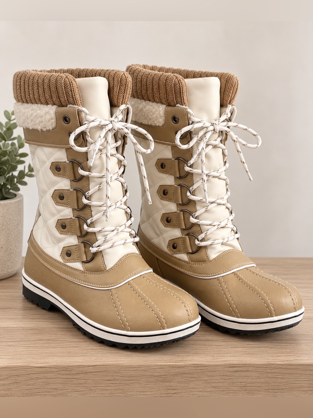 NWOT Dream Pairs MONTE 02 Tan Winter Snow Boots Size 9 Thinsulate Après Ski